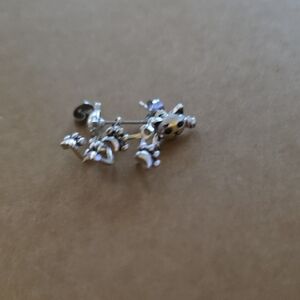 Silver and Gold Charm Earrings